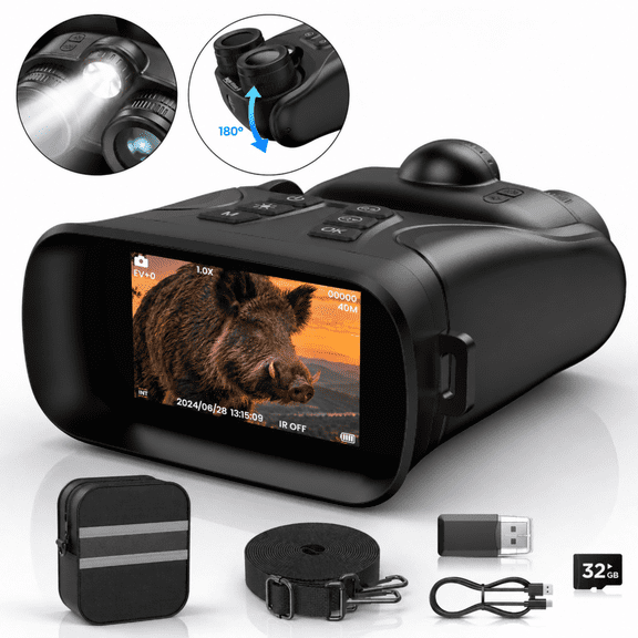 4K Night Vision Binoculars, 8X Infrared Night Vision Goggles, 5000mAh Battery for Hunting, Camping & Wildlife Viewing