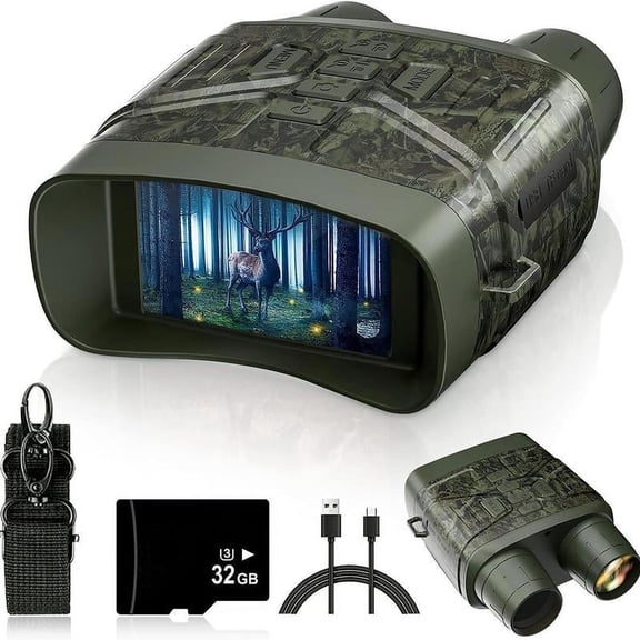 4K Night Vision Goggles, 1 Pair Outdoor Camping 3 In 1 Large Screen Night Vision Binoculars for Adults, USB Rechargeable Lithium Battery Field Observation Goggles for Outdoor