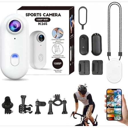 4K POV Body Camera with Head Mount Kit - 2026 Hands-Free Wearable Action Cam for Vlogging & Cycling