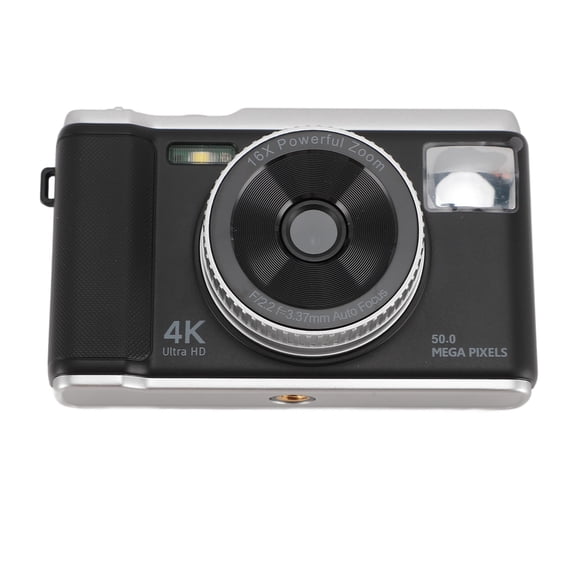 4K Photography Digital Camera Retro CCD Vlogging Video Camera 50MP 2.8" Display Autofocus 16X Zoom High Definition Flash Travel Camera for Beginners (10.2 oz / 289 g), Matte Black