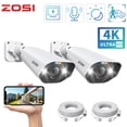 thumbnail image 1 of 4K PoE  Security Camera Outdoor, ZOSI 8MP 2pcs Bullet PoE IP Surveillance Camera with Ethernet Cable, Built-in Microphone for Audio Record, Color Night Vision, AI Person/Vehicle Detection, 1 of 9