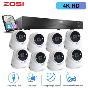 4K PoE Security Camera System, ZOSI 16 Port 24CH 4K CCTV Security Camera System with 4TB HDD, AI Face Human Vehicle Detection, Color Night Vision,8MP Outdoor PoE IP Cameras for Home Business