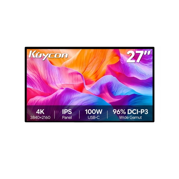 4K Professional Design Monitor kuycon P27G 27 Inch 60Hz Aluminum Alloy High Color Accuracy IPS Type-C For Mac Video Editing Creative Office Work