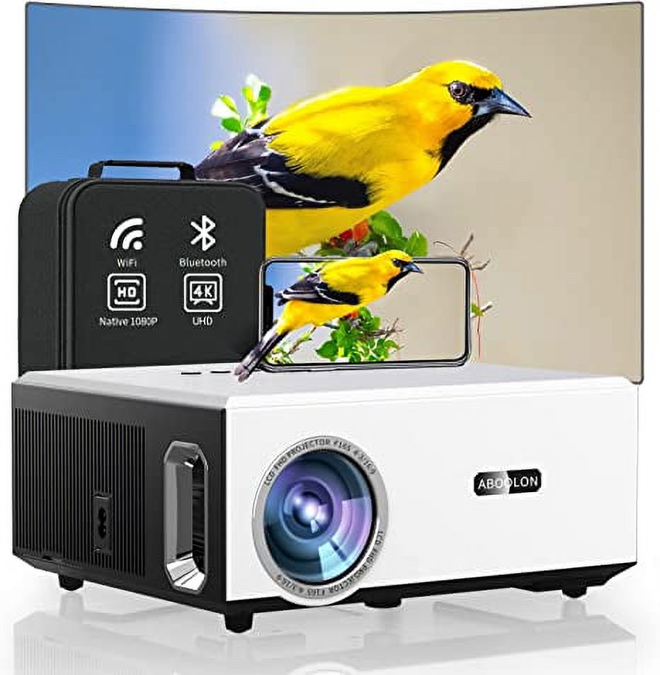 4K Projector with WiFi and Bluetooth,ABoolon 1000ANSI 1080P Projector
