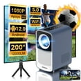 thumbnail image 1 of 4K Projector with 5G WiFi and Bluetooth,Support Native 1080P Home Theater Projector, 1 of 10