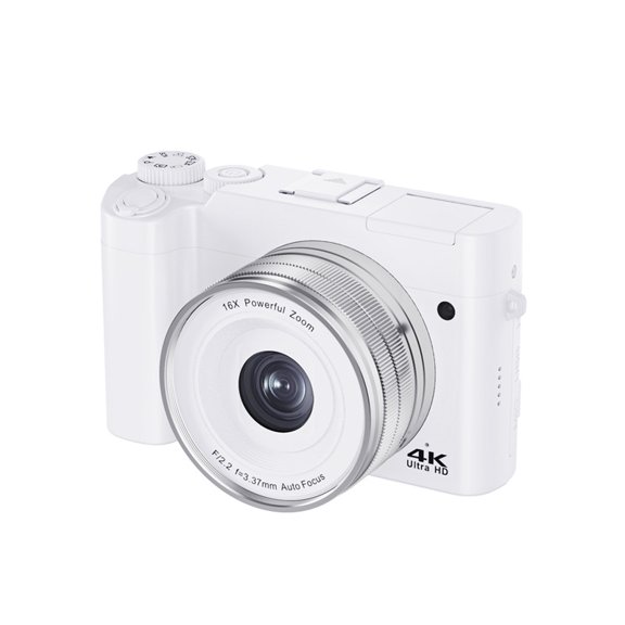 4K Retro Digital Camera for Beginners, 13MP True Pixel Dual Lens Vlogging Camera, 16X Zoom, 2.8" Screen, Hidden Flash, OTG Transfer, Webcam Mode, 1050mAh Battery, Point and Shoot Camera for Teens