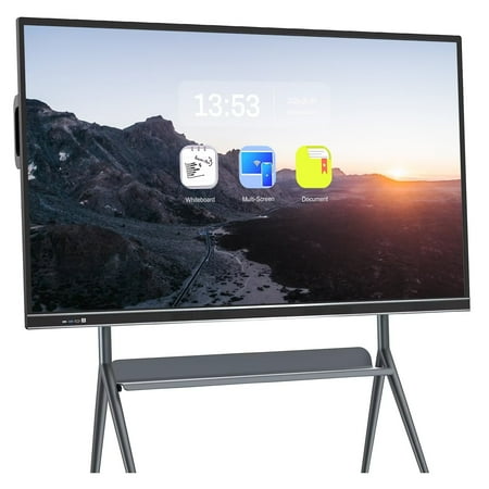 4K Smart Board 75 Inch Interactive Whiteboard, All-in-One Touch Screen Computer with Dual System & Cloud Sharing Perfect for Classroom, Office & Presentations