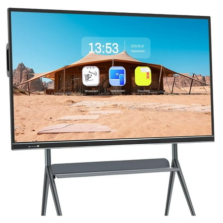 4K Smart Board 75 Inch Touch Screen Computer, Boost Productivity! All-in-One Interactive Whiteboard with Dual System & Cloud Sharing for Education & Conferences