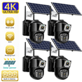 thumbnail image 1 of 4K Solar Security Camera Wireless Outdoor 4 Pack,360° View 2.4GHz & 5GHz Wi-Fi Camera, Waterproof PIR Detection, Battery Powered Home Dual Lens Surveillance Camera with Color Night Vision 2-Way Audio, 1 of 10