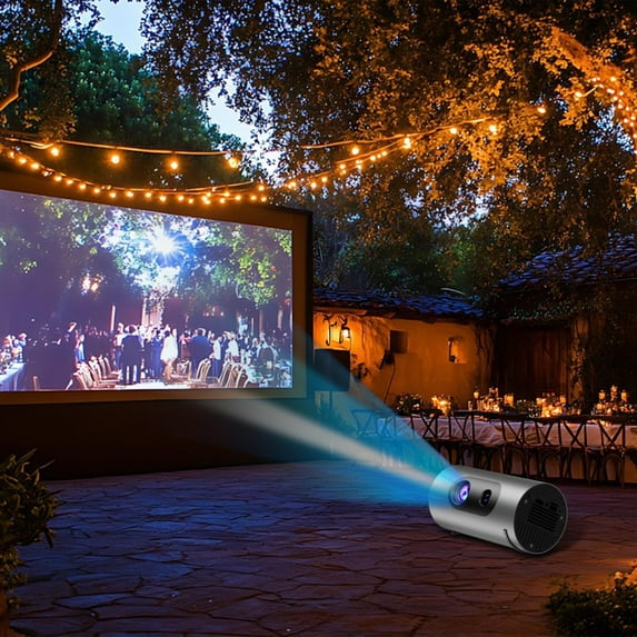 4K-Supported Projector with Auto Focus and Auto Keystone Correction, 1080P Full HD Portable Movie Projector with Built-in OS, Wireless Screen Mirroring Eye Protection for Indoor Outdoor Cinema