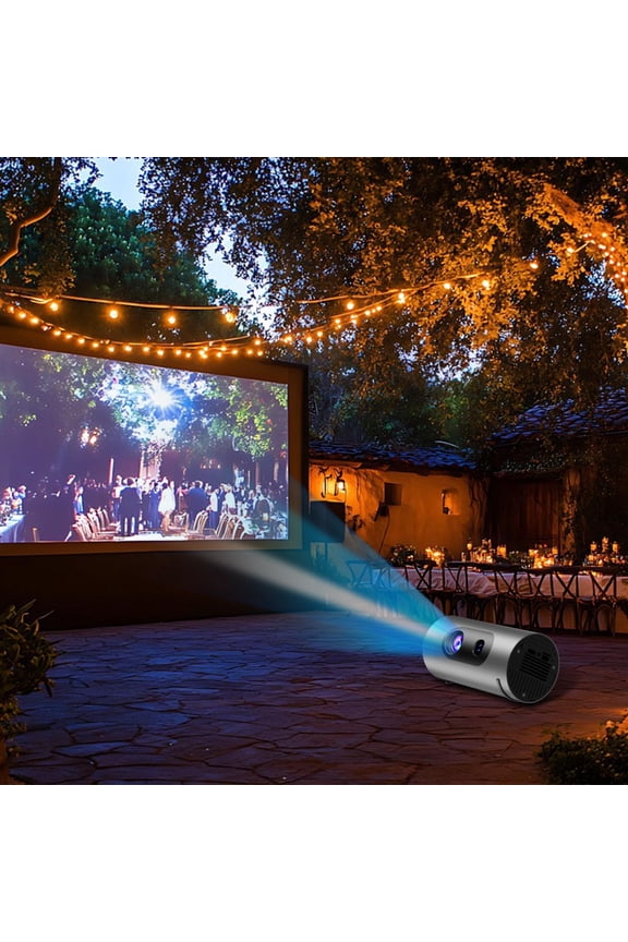 4K-Supported Projector with Auto Focus and Auto Keystone Correction, 1080P Full HD Portable Movie Projector with Built-in OS, Wireless Screen Mirroring Eye Protection for Indoor Outdoor Cinema