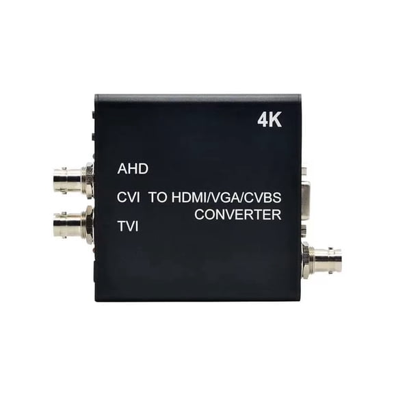 4K TVI/AHD/CVI to HDMI/VGA/VCVBS Converter Support Camera up to 4K(8MP) Input, 1ch BNC Loop Out for Monitor or DVR