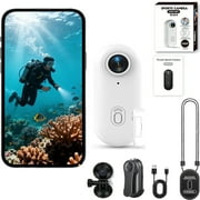 4K Thumb Action Camera 128GB, WiFi Magnetic Mini Body Cam, Waterproof, Hands Free, Ideal for Pet and Outdoor Recording,White