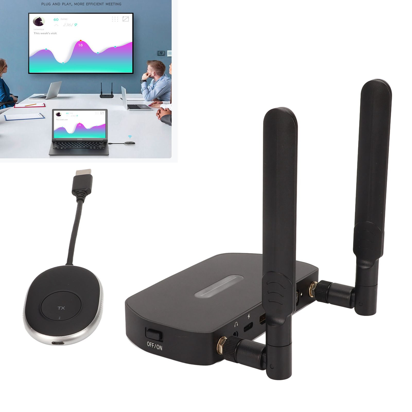 4K Transmitter Receiver, Wireless Video Extender Kit For HDTV Projector