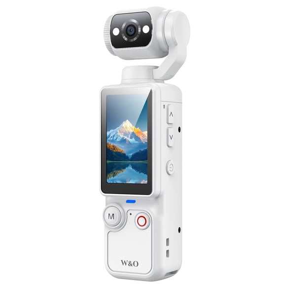 4K UHD 180° Rotating Action Camera with Anti-Shake, 1.9-Inch Screen, 2000mAh Battery, Lightweight Vlogging Camera for Travel