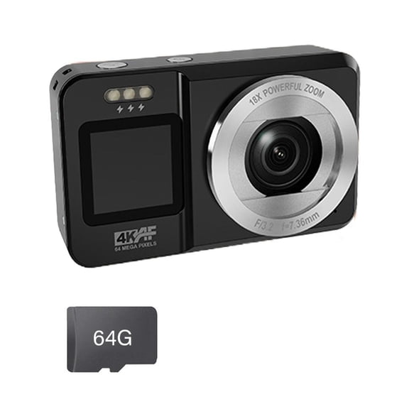 4K UHD 64MP Digital Camera 18X Zooms Double Screen Camera for Teenagers