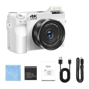 4K UHD Mirrorless Camera 18X Digital 75MP Front Rear Cameras 9 Photo Video Mode Compact USB Charging Phone Control
