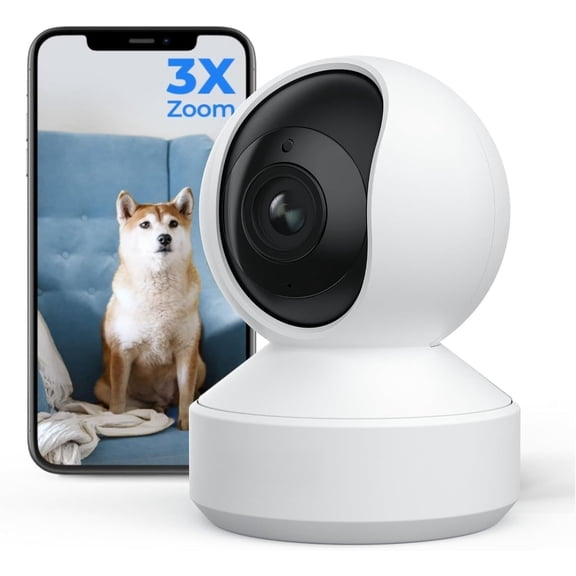 4K UHD Pan & Tilt Dual-Band 6 Indoor Camera with 3X Optical Zoom, Auto-, People/Pet Detection, Crying Sound Detection, Mode, and Setup, E1 Zoom