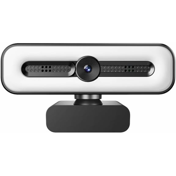 4K UHD Ring Light Webcam for PC, 1080P Web Camera with Dual AI Noise-Cancelling Mics, Auto Light Correction, Privacy Cover, 73FOV, PDAF Autofocus, Privacy Cover, for Streaming, Conference, Zoom