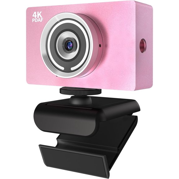 4K UHD Webcam with Microphone, Auto Focus Streaming Web Camera, Noise Canceling Mic, Auto Light Correction, USB Plug & Play Cover Webcam for PC Laptop Desktop Zoom Meeting Gaming