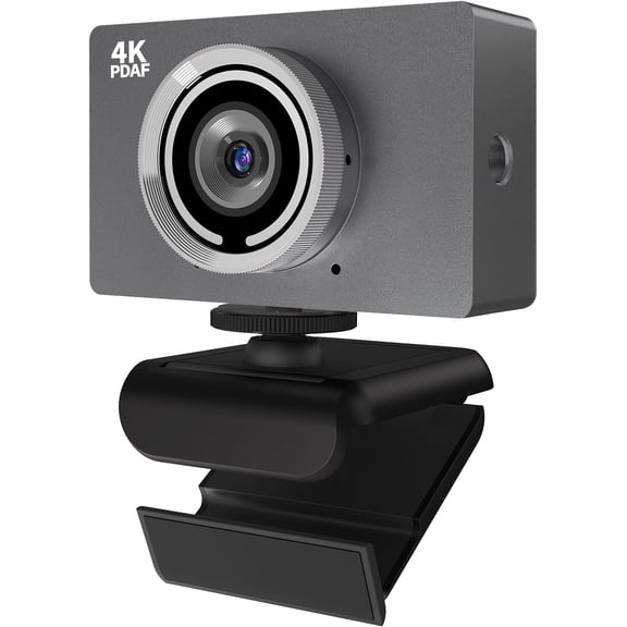 4K UHD Webcam with Microphone, Auto Focus Streaming Web Camera, Noise Canceling Mic, Auto Light Correction, USB Plug & Play Cover Webcam for PC Laptop Desktop Zoom Meeting Gaming