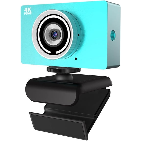 4K UHD Webcam with Microphone, Auto Focus Streaming Web Camera, Noise Canceling Mic, Auto Light Correction, USB Plug & Play Cover Webcam for PC Laptop Desktop Zoom Meeting Gaming
