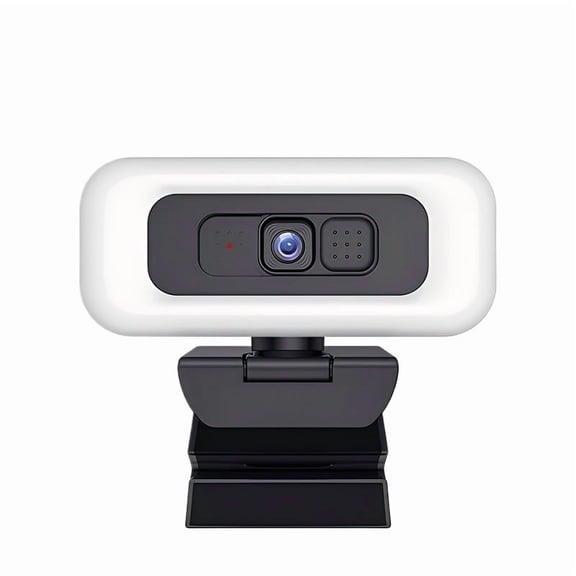 4K UHD Webcam With Autofocus, 3-Level Ring Light, Privacy Cover, 360° Rotation, Tripod, & Play For Streaming & Video Calls