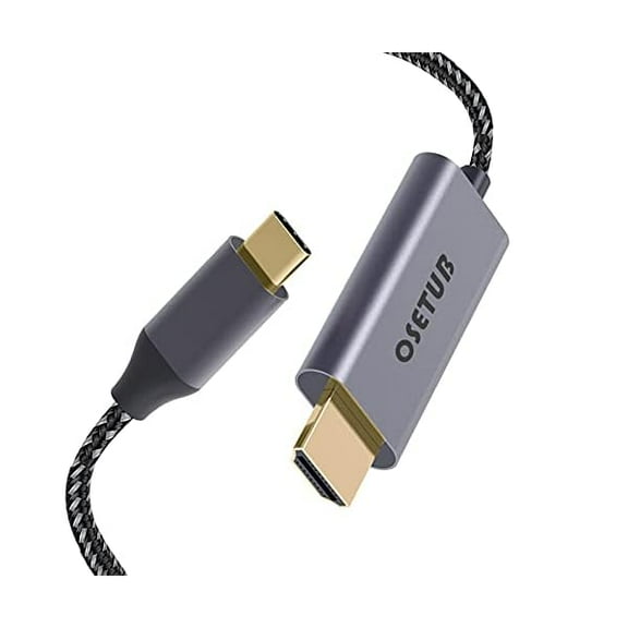 4K USB C to HDMI Cable 10ft [Braided, High Speed]  Mirror iPhone 15 Pro/MacBook to TV for Movies, Work, Zoom  Compatible with MacBook Pro/iPad Pro/Galaxy S23/Monitor