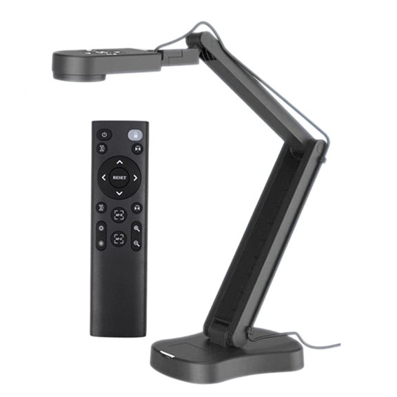 4K USB Document Camera for Teacher, 8MP Visualiser A3 with Dual Microphones, 3-Level LED Light, Image Invert, Foldable