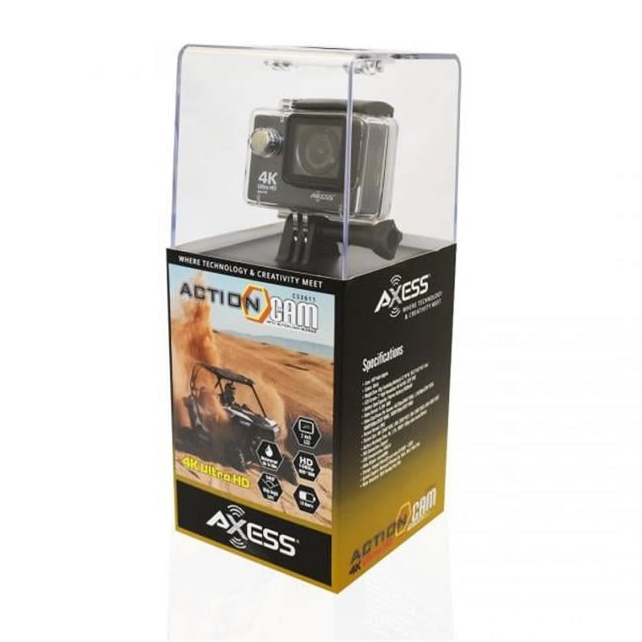 4K Ultra HD Action Camera W/ WiFi & Action Cam Bundle - CS3611BK ...