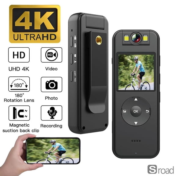4K Ultra HD Mini Camera, Portable WiFi Action Camera With Infrared Night Vision, 150 Wide Angle, Loop Recording, Waterproof Case For Sports, Home Security, Car Dash Cam