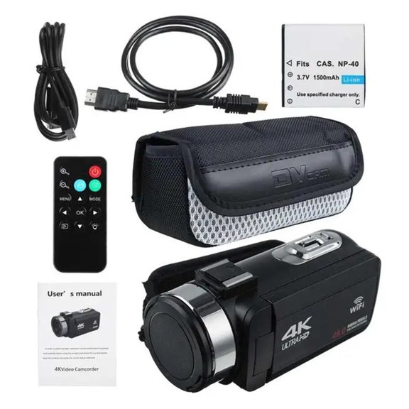 4K Ultra HD Video Camera 30MP WiFi 16X Digital Zoom DV Camcorder Digital Video Camera 270 Degree Rotation Touch Screen Camera