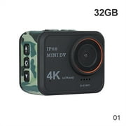 4K Ultra HD Wifi Action Camera, 48MP 1.54 inch Screen 4K Video Camera, 170D 10m Waterproof Sports DV, Helmet Camera with 128GB Card ,Wide USe
