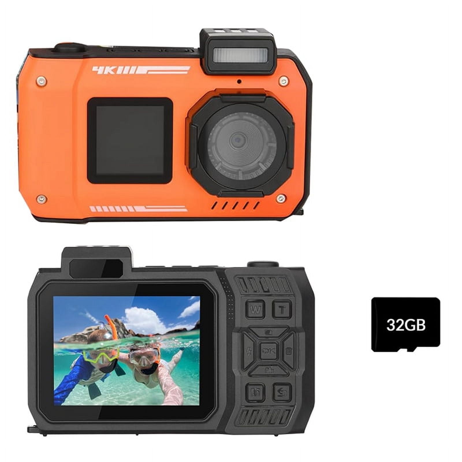 4K Underwater Camera 33 FT Waterproof with Dual Screens Selfie 48MP ...