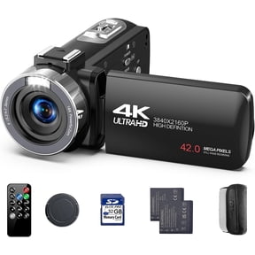 4K Video Camera Camcorder, 42MP Vlogging Camera for YouTube with 32GB SD Card, 2 , 3" 270? Rotating Screen, 18X Digital Zoom, Remote Control, Webcam for Live Streaming
