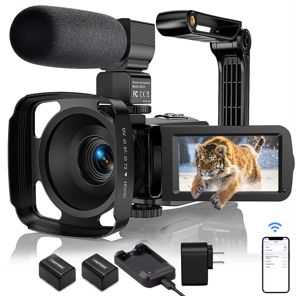 Caméscope 4K EKASN - Caméra Vidéo UHD 48MP WiFi IR Vision Nocturne