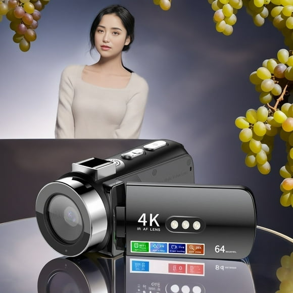 4K Video Camera Camcorder 4K UHD Digital Camera with WiFi, 64MP, 28X Zoom Digital Zoom Webcam, Night Vision, 360° Rotating Screen Camcorders