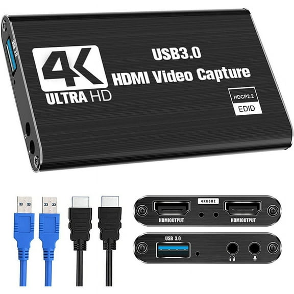 4K Video Capture Card with USB Cable