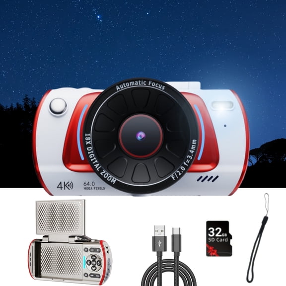 4K Vlog Camera with Flip Screen, WiFi Pocket Camera for YouTube, 4K Video Auto Focus Anti-Shake, Compact Travel Camera for Beginners Teens, USB Type-C Charging, Live Streaming Gift