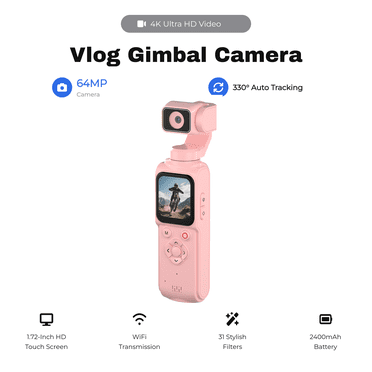 Ourlife 4K Vlogging Camera 75MP Photos Digital Pocket Gimbal Camera ...