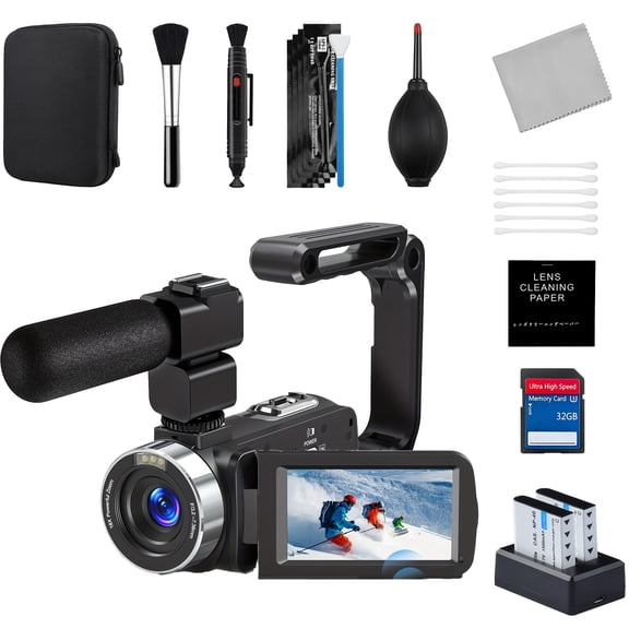 [4K Vlogging Camcorder] YZHENDEC 4K Ultra HD 80MP Vlogging Camcorder | 18X Digital Zoom, IR Night Vision, 3.0" IPS HD Screen, Handheld Stabilizer, Microphone, 32GB SD Card - YouTube Video Camera