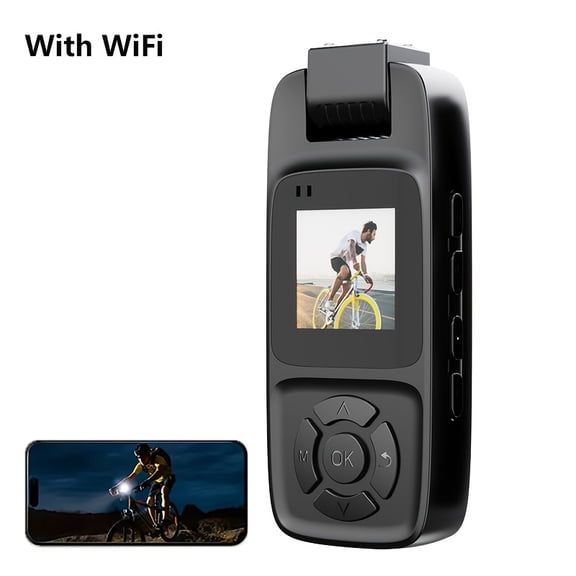 4K Wearable Camera with WIFI, 180° Wide-Angle, Night Vision, Rotatable Lens, Clip-On Design, 1500mAh Battery (8H Recording), 64GB Included, USB Charging