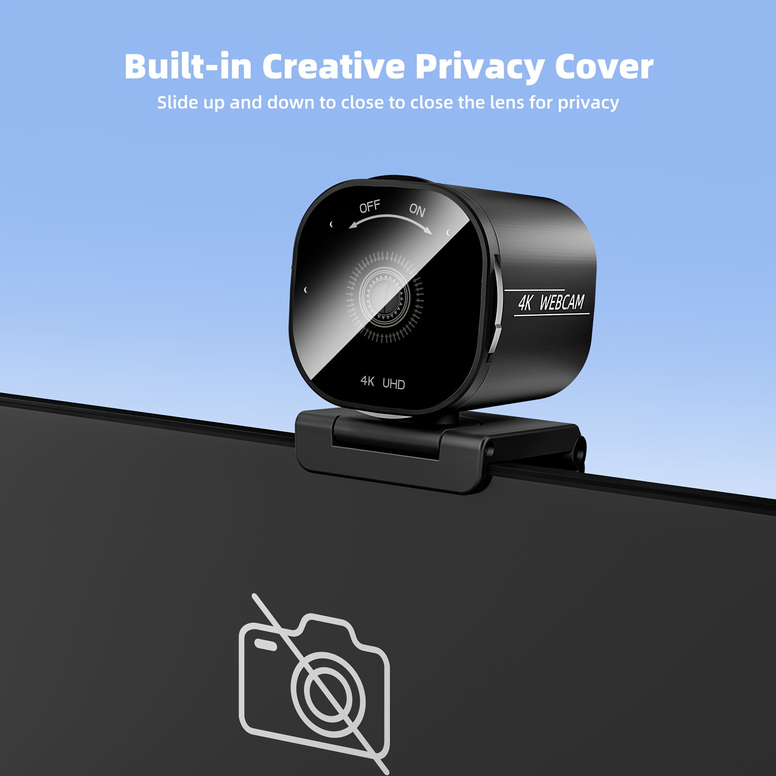 4K Webcam With 2 Noise-Canceling Mics, USB Webcam For Xbox, Built-in Privacy Cover, Tripod, 73° AutoFocus Web Camera, Plug And Play, Gaming Webcam For PC/Mac/Laptop/Xbox/Teams/Zoom