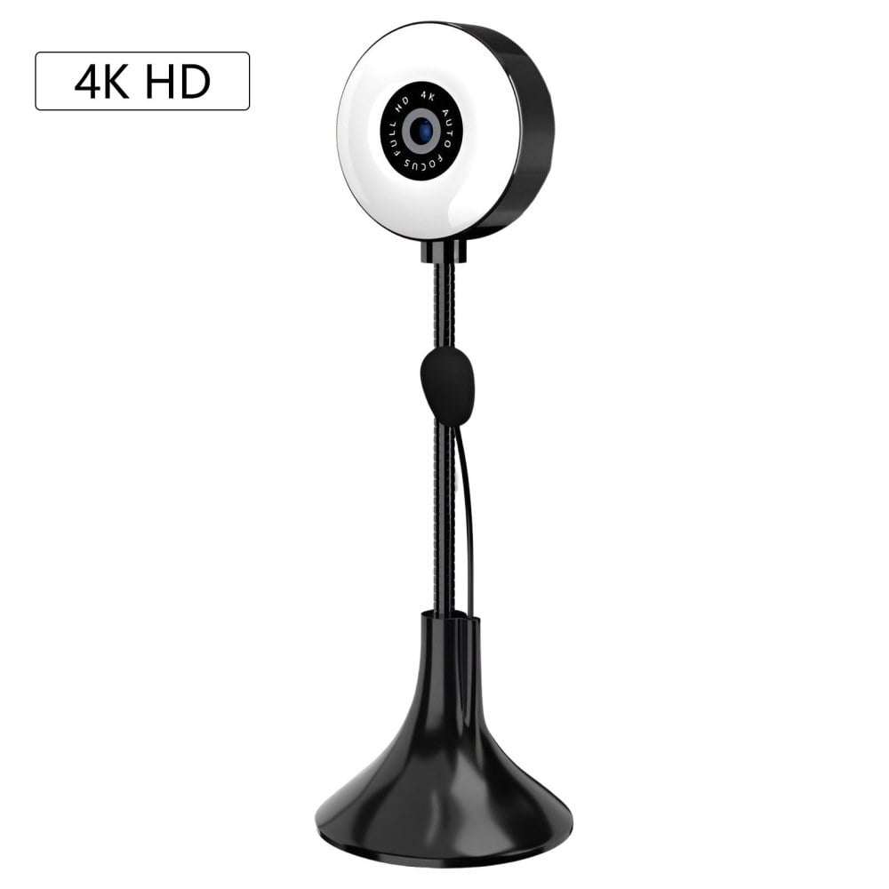 Bendable Desktop Camera 4K Webcam with Bendable Stand, Auto Focus Webcam with Microphone, 3 ...