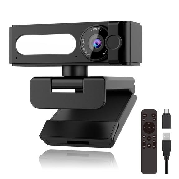 4K Webcam with Dual AI Noise-Cancelling Mics Autofocus, Auto Light Correction,120 FOV,Privacy Cover,Plug and Play Computer Camera for Microsoft Teams/Zoom/Google Voice/Skype/Facetime/YouTube,Black