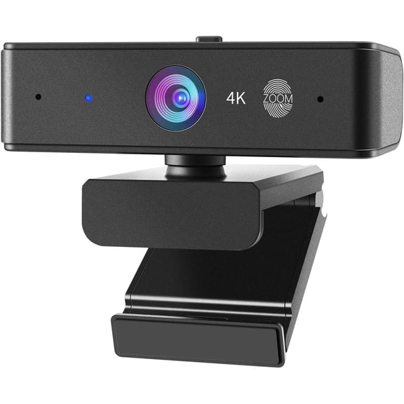 4K Webcam for PC, 4K UHD 1/2.3" Sensor, Auto Focus, 1080P@60FPS, 3X Digital Zoom, Noise-Canceling Microphones, -in Cover, Plug and Play, for Streaming, Conference