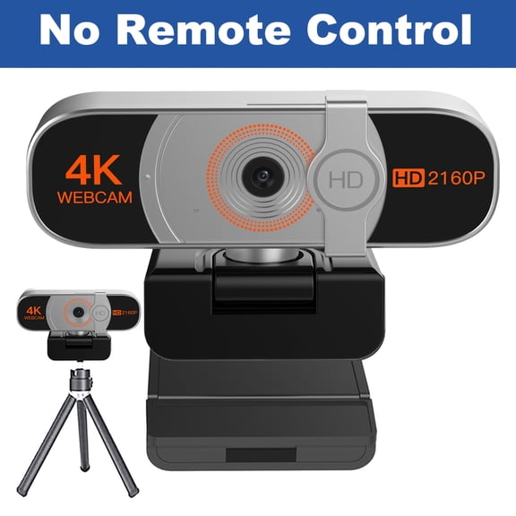 4K Webcam for PC, Auto Zoom, with Remote Control, Privacy Cover, White Balance, Webcam with Microphone, Plug And Play, 4K Web Camera for Laptop/Desktop, Video Calling, Conferencing