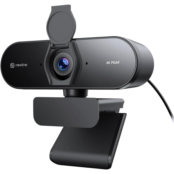 4K Webcam for PC with PDAF Autofocus, Privacy Cover, Dual Microphones, 4K@30FPS & 1080P@60FPS, Auto Light Correction, Plug & Play USB Camera for Laptop, Mac & Desktop, Streaming