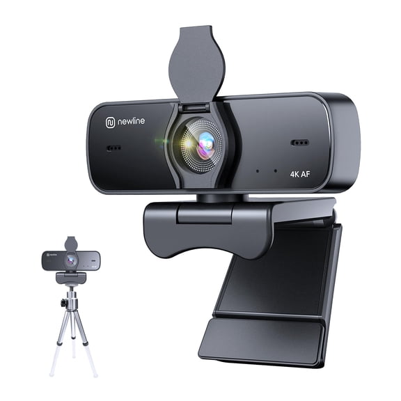 4K Webcam for PC with Sony 1/2.55'' Sensor, Dual Noise-Reduction Mics, Autofocus, 30FPS UHD, Wide-Angle USB Computer Camera with Tripod for Zoom, Teams & Skype Streaming Meetings