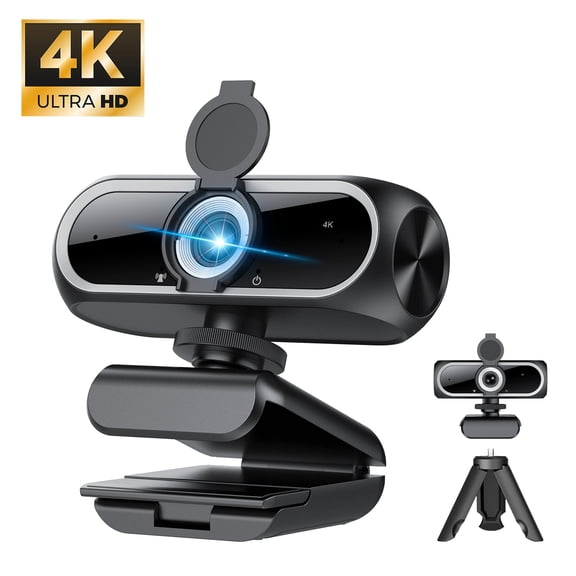 4K Webcam for Streaming & Gaming PDAF Autofocus, Dual Mics, Live Streaming Camera with Auto Light Correction, Plug & Play USB Webcam for PC & Mac